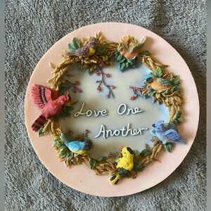 Decorative Plate with Colorful Birds